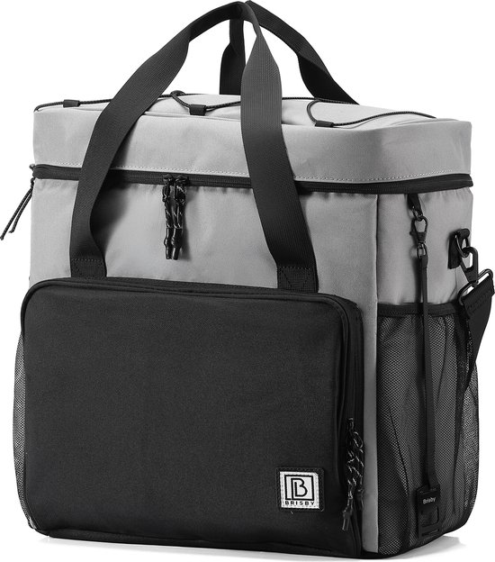 Brisby Sac isotherme 4 couches – Sac à déjeuner 40 litres – Zwart Grijs