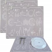 SHOP YOLO-Afdruipmat-Set Van 2 Droogmatten-40 X 46 Cm- Sneldrogend-Voor De Keuken Tafel placemats