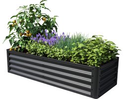 PRIMEYARD Moestuinbak LUCA antraciet stalen constructie 150x60x35 cm