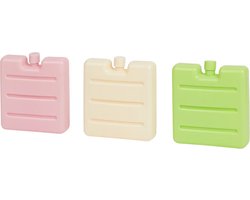 3x Gekleurde mini koelelementen - Mini koelblokken 3 stuks