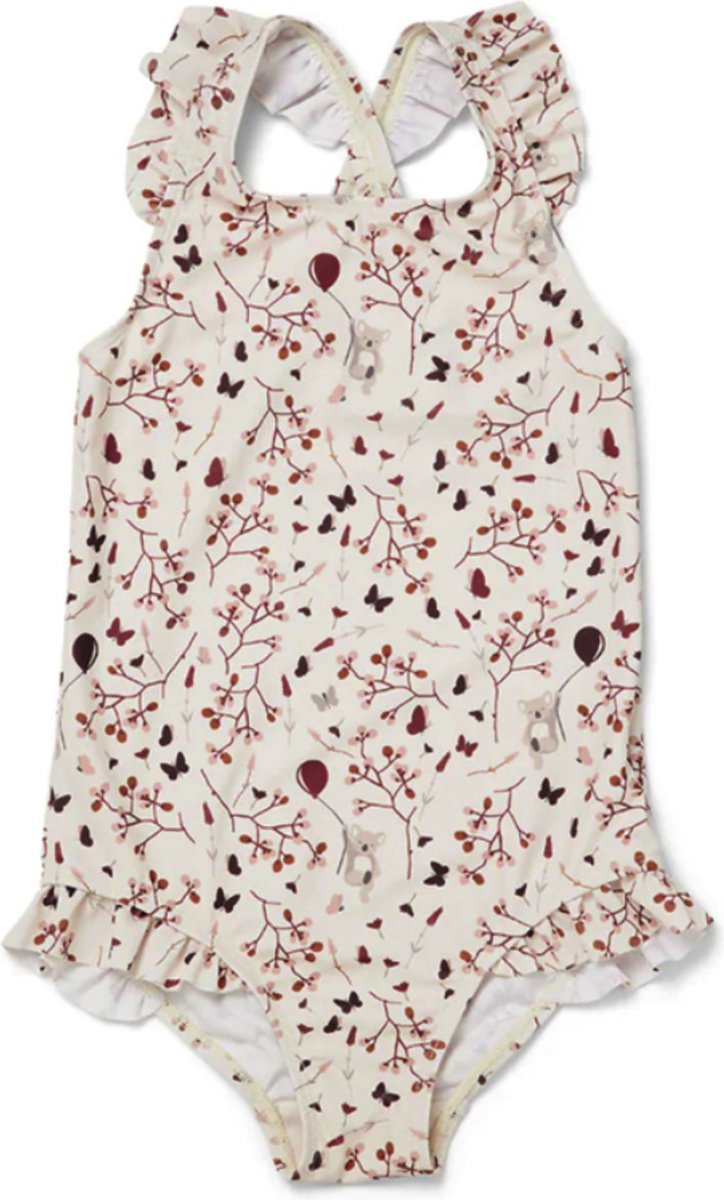 Nuuroo UV-Werend Badpak voor Kinderen – Ariel Zwempak Meisje met Koala en Bloemenprint – Duurzaam Kinderbadpak van Gerecycled Polyester – UV-Zwempak Kinderen met Bescherming 50+ – Zomer Zwemkleding Baby & Peuter – Maat 98/104