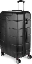 BRUBAKER Reiskoffer Miami - Uitbreidbare Hardcase Trolley Koffer met Cijferslot, 4 Wielen en Comfortabele Handgrepen - ABS Koffer 49 x 76,5 x 32 cm - Hardschalige Koffer (XL - Zwart)