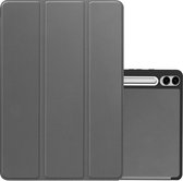 Hoesje Geschikt voor Samsung Galaxy Tab S9 FE Plus Hoesje Case Hard Cover Hoes Book Case Met Uitsparing Geschikt voor S Pen - Grijs