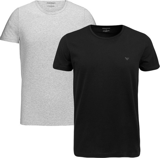 Emporio Armani T-shirt - Maat M  - Mannen - zwart/grijs
