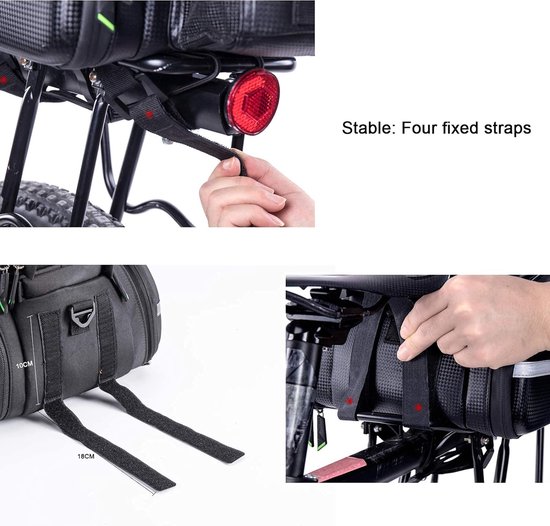 ROCKBROS Bicycle Bags for Luggage Carriers, Waterproof Luggage Carrier Bag with Rain Cover, Transport Bag 17-35L with Shoulder Strap and Handle