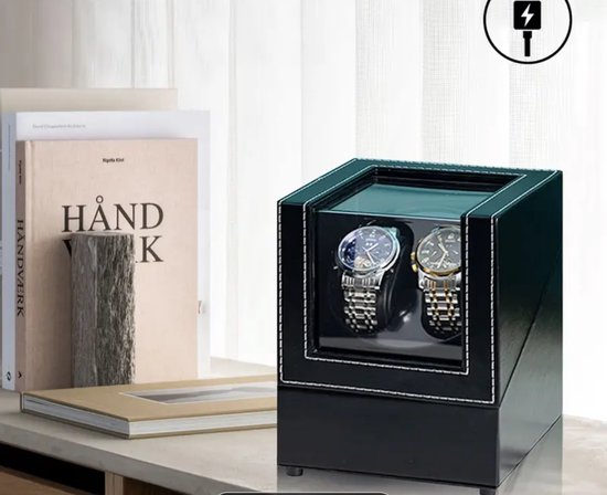 Dubbele Watchwinder - Horloge Opwinder - Horlogedoos - Watchwinder voor 2 Horloges - Luxe Horloge Opwinder - Horlogebox - Opbergbox