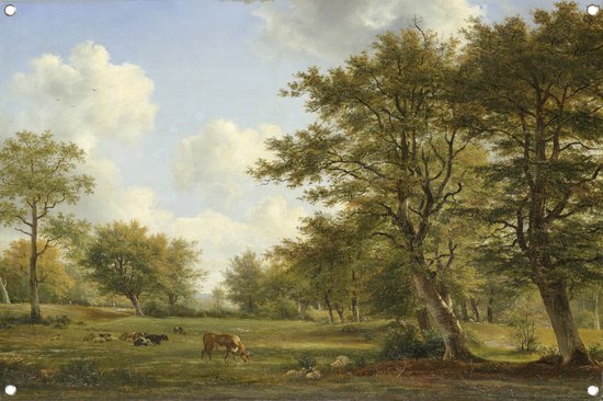 Landschap nabij Hilversum - Georgius Jacobus Johannes van Os tuinposter - Landschap tuinposter - Tuinposters Natuur - Buiten - Posters tuin - Tuindecoratie muurdecoratie tuinposter 60x40 cm