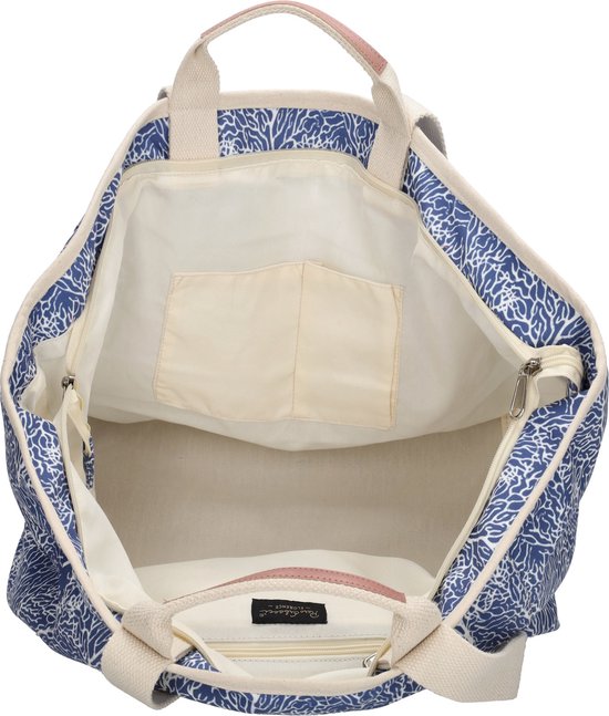 PE Florence Richelle Strandtas XL - Ritssluiting - Schoudertas - Ritsvak - Shopper - Zomertas - Blauw