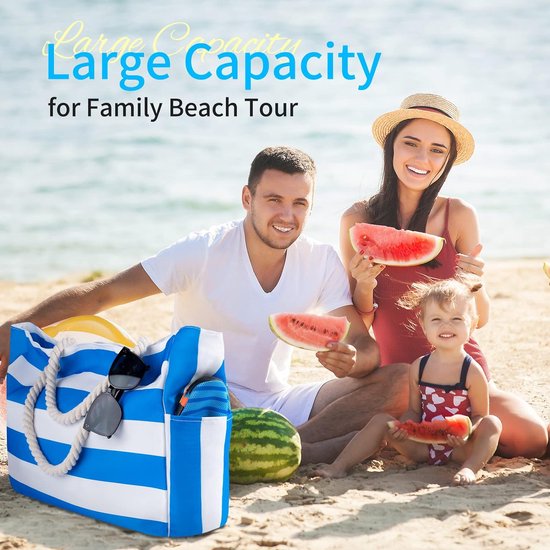 oscaurt Strandtas XXL Familie Shopper Tas Dames Strandtas Waterdicht Schoudertas Beach Tote Bag met Ritssluiting Opvouwbare Reistas Sporttas Reistas, lichtgroen, Hellgrün