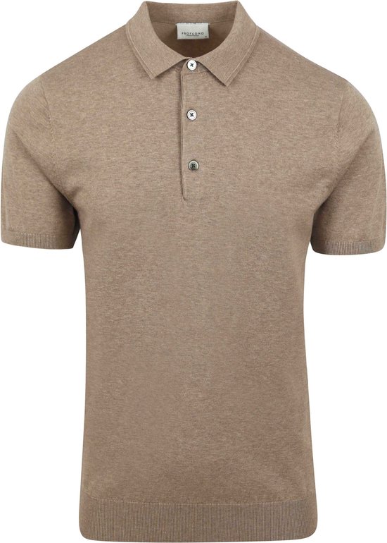 Profuomo - Poloshirt Luxury Beige - Modern-fit - Heren Poloshirt Maat L