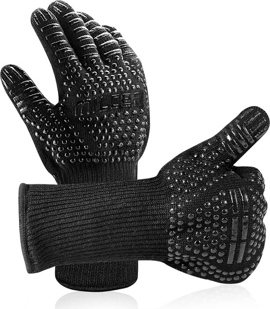 Gants de four Doughie 2 pièces - Gants de BBQ - Très résistants à la chaleur - Grip en silicone