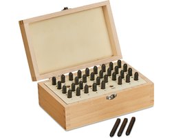 slagletters - 36-delige set - 3 mm - staal - slagstempels A-Z & 0-9 - voor leer en metaal