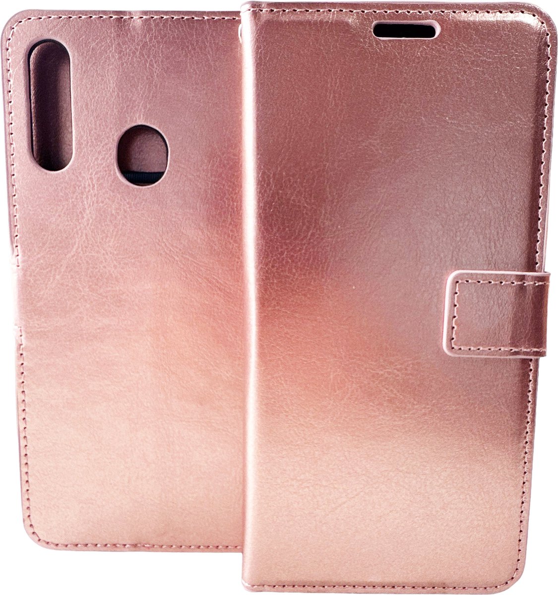 Bookcase Geschikt voor: Samsung Galaxy A20S - Rose Goud - portemonnee hoesje