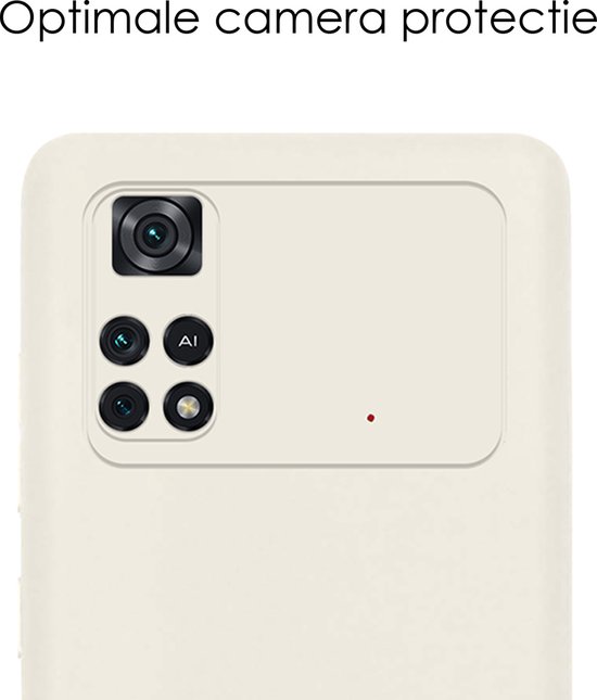 Coque adaptée pour Poco M4 Pro 4G, coque arrière en Siliconen , Wit