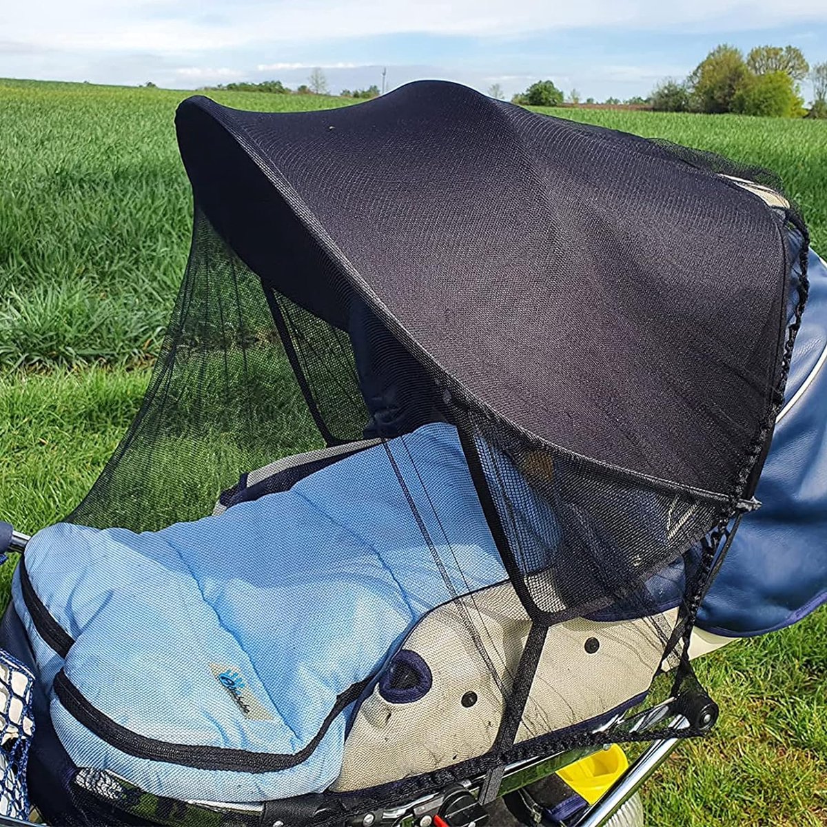 Kinderwagen zonnescherm - Zonnedoek Kinderwagen - Eenvoudig te bevestigen - Universeel zonnescherm voor kinderwagens - Zonnekap - Buggy accessoire - Zonnedoek buggy - Zonnedoek Wandelwagen — afbeelding 4