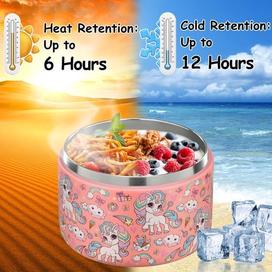 Bol Isotherme Soupe Et Muesli - Gamelle Thermos Anti-Fuite Verte - Petit Déjeuner à Emporter