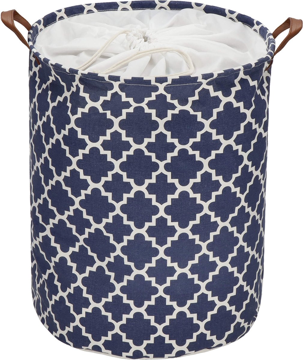 Springos Opbergmand - Speelgoedmand - Kledingmand - Organizer - Handvatten - Marineblauw - 63 L