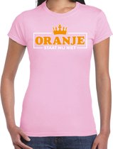 Bellatio Decorations Koningsdag verkleed T-shirt dames - oranje staat mij niet - roze - feestkleding XXL