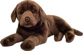 Hermann Teddy Knuffeldier hond Labrador - zachte pluche - premium kwaliteit knuffels - donkerbruin - 50 cm