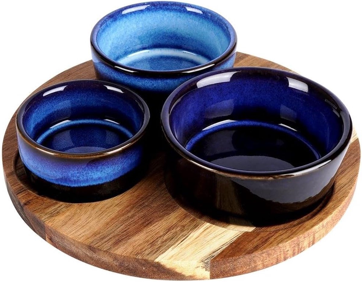 Keramische kom keramische schaaltjes snackschaaltjes schaaltjes kom blauw 4 stuks