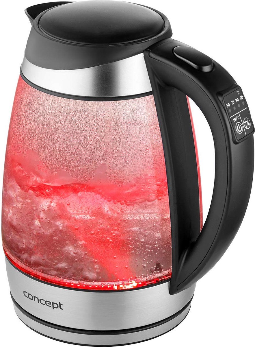 Concept - Glazen waterkoker van 1,7 liter met temperatuurregeling