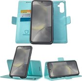 Geschikt voor Samsung Galaxy Galaxy S24 - Book Case Hoesje - Uitneembaar Hoesje - Magnetische Sluiting - Portemonnee Baby Blauw