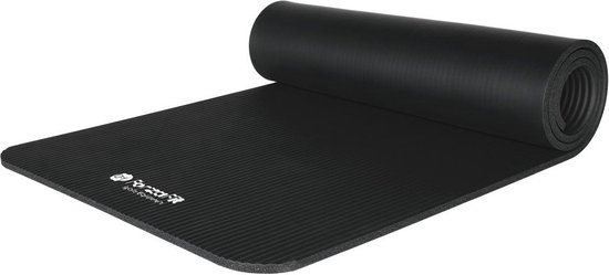 Foto: Forzafit yoga mat met draagriem extra dik 12 mm zwart