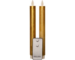 Anna's Collection LED dinerkaarsen - goud - 2x - 23 cm - met afstandsbediening