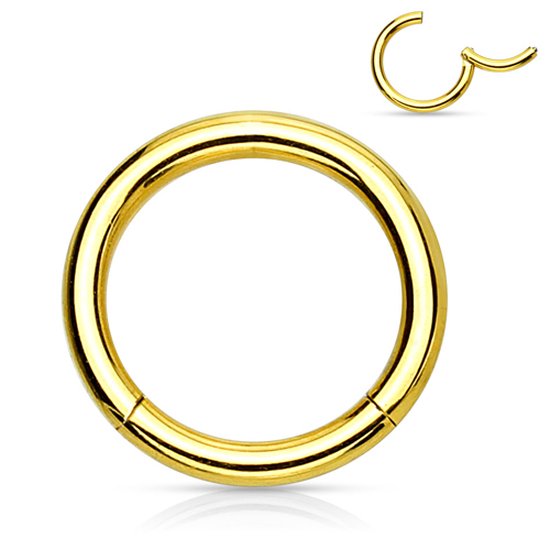 piercing titanium ring high quality 0.8 x 6mm gold plated - LMPiercings NL