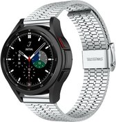 Strap-it Samsung Galaxy Watch 4 Classic 46mm roestvrij stalen band - zilver