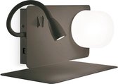 Ideal Lux Book - Wandlamp Modern - Zwart - H:15cm  - Universeel - Voor Binnen - Metaal - Wandlampen - Slaapkamer - Woonkamer