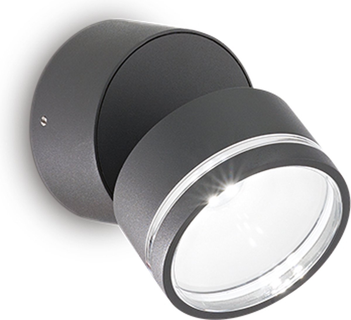 Ideal Lux - Omega round - Wandlamp - Metaal - LED - Grijs - Voor binnen - Lampen - Woonkamer - Eetkamer - Keuken