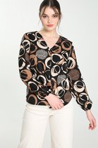 Cassis Dames Soepel hemd met een print - Blouse - Maat 44