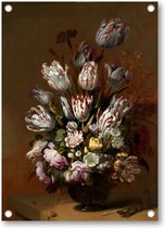 Stilleven met bloemen, Hans Bollongier, 1639 - Tuinposter 50x70 - Wanddecoratie - Hans Bollongier - Meesterwerken - Bloemen