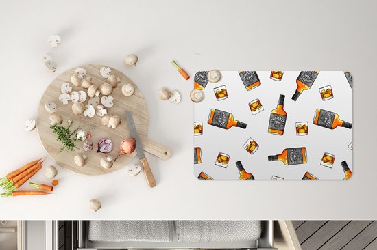 Set de Table - Napperons en Plastique - Whisky - Glas - Design - 45x30 cm - 6 pièces - Résistant à la Chaleur - Antidérapant - Pad - Amovible