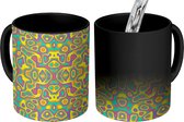 Magische Mok - Foto op Warmte Mokken - Koffiemok - Hippie - Lavalamp - Patronen - Magic Mok - Beker - 350 ML - Theemok