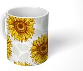 Mok - Koffiemok - Zonnebloem - Patronen - Bloemen - Mokken - 350 ML - Beker - Koffiemokken - Theemok