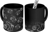 Magic Mug - Photo Heat Mugs - Coffee Mug - Camera - Patterns - Zwart Wit - Magic Mug - Cup - 350 ML - Tea Mug - Sinterklaas decoration - Handout gifts for children - Shoe present Sinterklaas