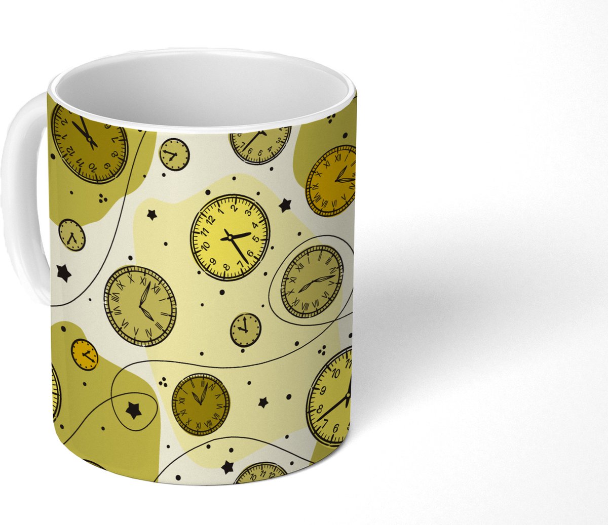 Mok - Koffiemok - Retro - Klok - Patronen - Stippen - Mokken - 350 ML - Beker - Koffiemokken - Theemok