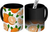 Magische Mok - Foto op Warmte Mokken - Koffiemok - Sinaasappel - Patronen - Fruit - Magic Mok - Beker - 350 ML - Theemok