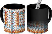 Magische Mok - Foto op Warmte Mokken - Koffiemok - Retro - Geometrie - Tegels - Patroon - Magic Mok - Beker - 350 ML - Theemok