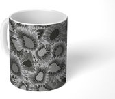 Mok - Koffiemok - Koraal - Bloemen - Grijs - Patronen - Mokken - 350 ML - Beker - Koffiemokken - Theemok