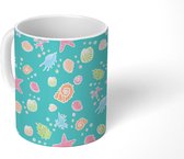 Mok - Koffiemok - Sterren - Schelpen - Zee - Pastel - Design - Mokken - 350 ML - Beker - Koffiemokken - Theemok