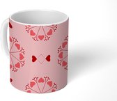 Mok - Koffiemok - Bloem - Hart - Valentijn - Mokken - 350 ML - Beker - Koffiemokken - Theemok