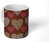 Mok - Koffiemok - Valentijn - Patronen - Pictogrammen - Mokken - 350 ML - Beker - Koffiemokken - Theemok