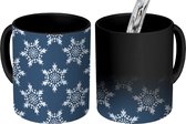 Magische Mok - Foto op Warmte Mokken - Koffiemok - Patronen - Kerst - Sneeuw - Magic Mok - Beker - 350 ML - Theemok