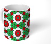 Mok - Koffiemok - Patronen - Kerst - Hulst - Sterren - Mokken - 350 ML - Beker - Koffiemokken - Theemok