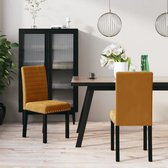 Eetkamerstoelen 2 st fluweel bruin