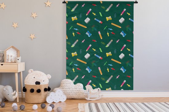 Tapisserie - Tapisserie - Bureau - Motifs - Crayons - 150x200 cm - Tapisserie