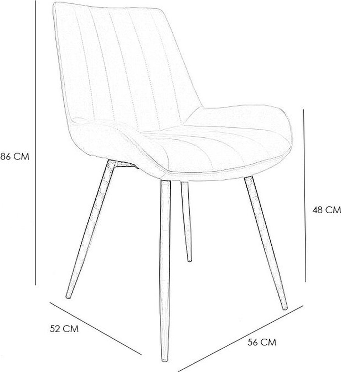 Bronx71® Industriële eetkamerstoel Brooke antraciet - Eetkamerstoelen set van 4 - stoel